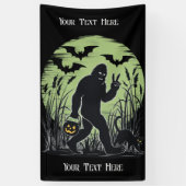 Bigfoot Halloween Green en Black Banner (Verticaal)