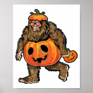 Bigfoot Halloween Pompoen halloween Poster