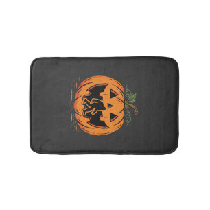 Bigfoot Halloween Pompoen Silhouet Ontwerp_1 Badmat
