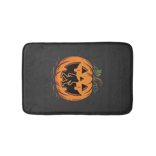 Bigfoot Halloween Pompoen Silhouet Ontwerp_1 Badmat (Voorkant)