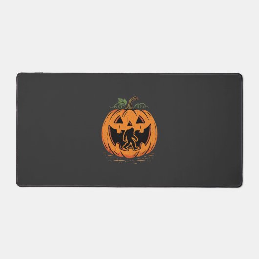 Bigfoot Halloween Pompoen Silhouet Ontwerp_1 Bureaumat (Voorkant)