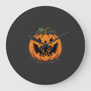Bigfoot Halloween Pompoen Silhouet Ontwerp_1 Grote Klok