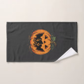 Bigfoot Halloween Pompoen Silhouet Ontwerp_1 Handdoek (Handdoek)