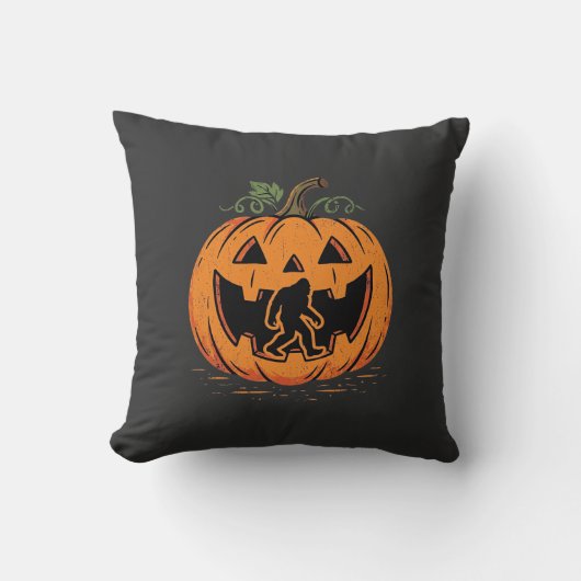 Bigfoot Halloween Pompoen Silhouet Ontwerp_1 Kussen (Voorkant)