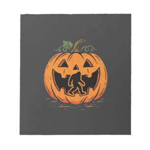 Bigfoot Halloween Pompoen Silhouet Ontwerp_1 Notitieblok