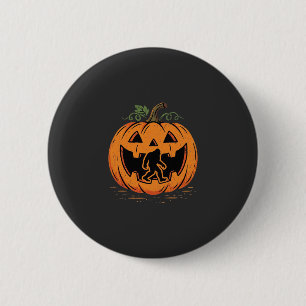 Bigfoot Halloween Pompoen Silhouet Ontwerp_1 Ronde Button 5,7 Cm