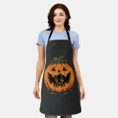 Bigfoot Halloween Pompoen Silhouet Ontwerp_1 Schort (Gedragen)