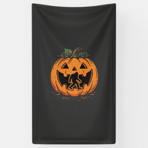 Bigfoot Halloween Pompoen Silhouet Ontwerp_1 Spandoek