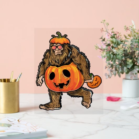 Bigfoot Halloween Pumpkin halloween Acryl Bord (Huwelijk)