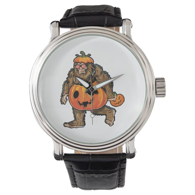 Bigfoot Halloween Pumpkin halloween Horloge (Voorkant)