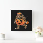 Bigfoot Halloween Pumpkin halloween Vierkante Klok (Huis)