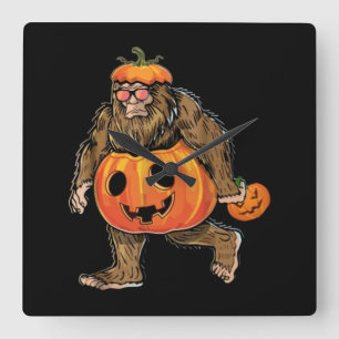 Bigfoot Halloween Pumpkin halloween Vierkante Klok