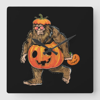 Bigfoot Halloween Pumpkin halloween Vierkante Klok