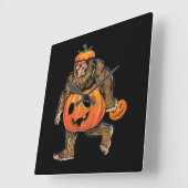 Bigfoot Halloween Pumpkin halloween Vierkante Klok (Hoek)