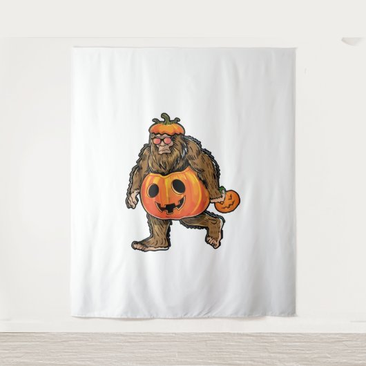 Bigfoot Halloween Pumpkin halloween Wandkleed (Voorkant)