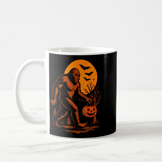 Bigfoot Halloween Sasquatch Jack O Lantern Koffiemok (Links)