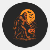 Bigfoot Halloween Sasquatch Jack O Lantern  Ronde Sticker (Voorkant)