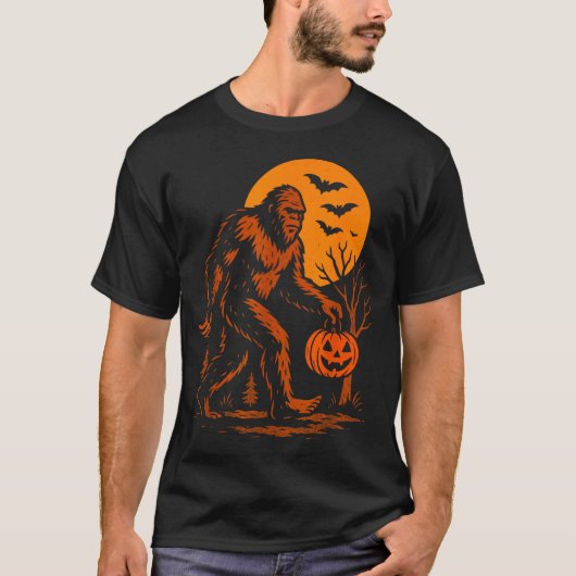Bigfoot Halloween Sasquatch Jack O Lantern  T-shirt (Voorkant)