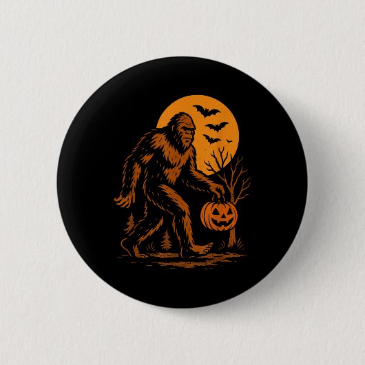 Bigfoot Halloween Sasquatch  Ronde Button 5,7 Cm (Voorkant)