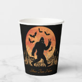 Bigfoot Halloween Sinaasappel en zwarte  Papieren Bekers (Achterkant)