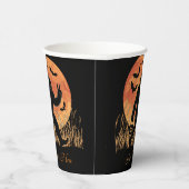 Bigfoot Halloween Sinaasappel en zwarte  Papieren Bekers (Rechts)