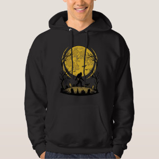 Bigfoot Halloween T-shirt Volle Maan Hond Wandelen