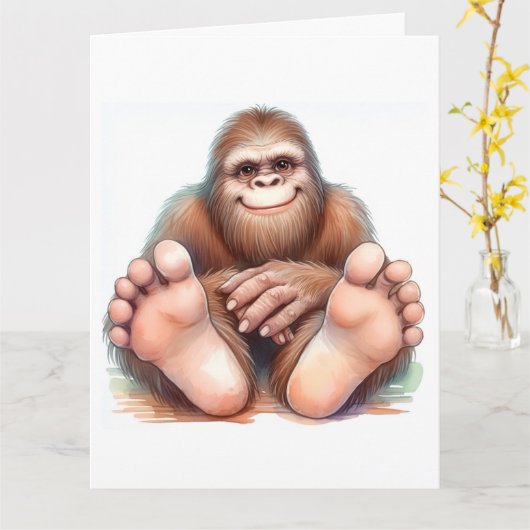 Bigfoot Happy Birthday  Kaart (Gele Bloem)