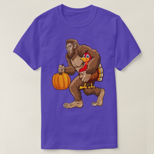 Bigfoot Happy Thanksgiving Celebration Turkey Love T-shirt (Design voorkant)