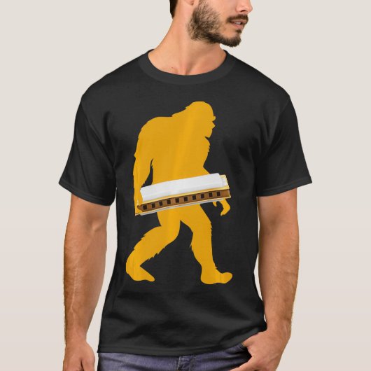 Bigfoot Harmonica Sasquatch Harpist French Harp Pl T-shirt (Voorkant)