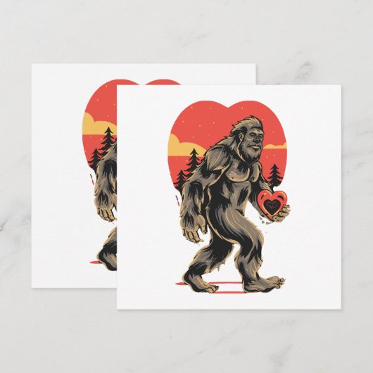 Bigfoot hart Valentijnsdag (Voorkant / Achterkant)
