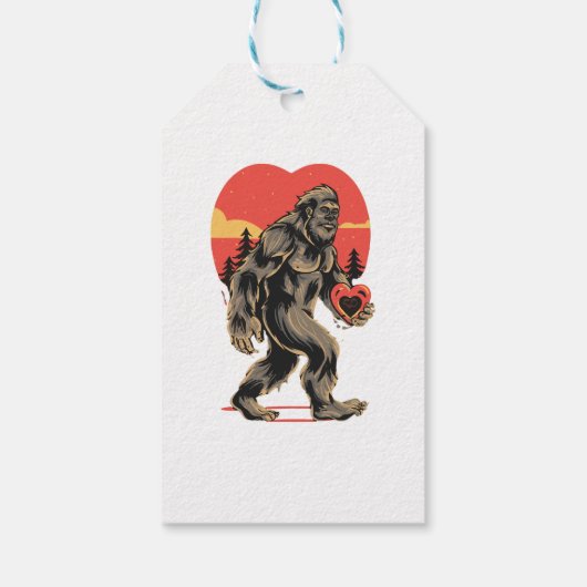 Bigfoot hart Valentijnsdag Cadeaulabel (Achterkant)