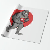 bigfoot hart valentijnsdag cadeaupapier (Uitgerold)