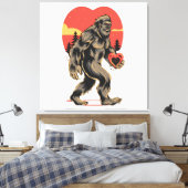 bigfoot hart valentijnsdag canvas afdruk (Insitu (Slaapkamer))