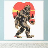 bigfoot hart valentijnsdag canvas afdruk (Insitu (Houten vloer))