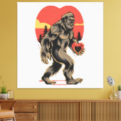bigfoot hart valentijnsdag canvas afdruk (Insitu (Woonkamer))