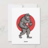 Bigfoot hart Valentijnsdag Feestdagenkaart (Achterkant)