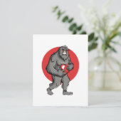 Bigfoot hart Valentijnsdag Feestdagenkaart (Staand voorkant)