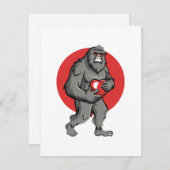 Bigfoot hart Valentijnsdag Feestdagenkaart (Voorkant / Achterkant)