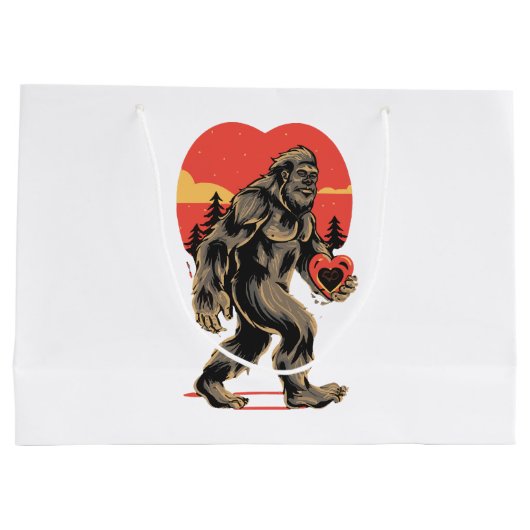 Bigfoot hart Valentijnsdag Groot Cadeauzakje (Achterkant)