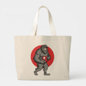 bigfoot hart valentijnsdag grote tote bag (Achterkant)