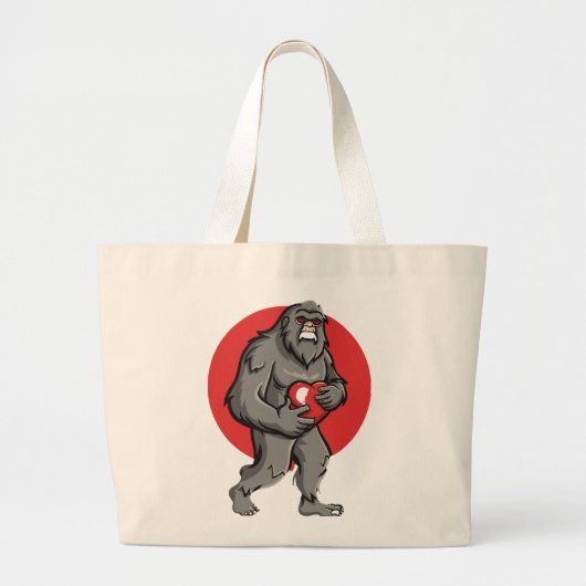 bigfoot hart valentijnsdag grote tote bag (Voorkant)