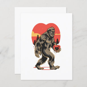 Bigfoot hart Valentijnsdag Informatiekaartje