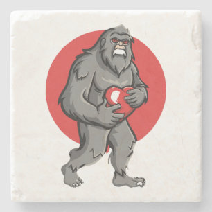 Bigfoot hart Valentijnsdag Stenen Onderzetter