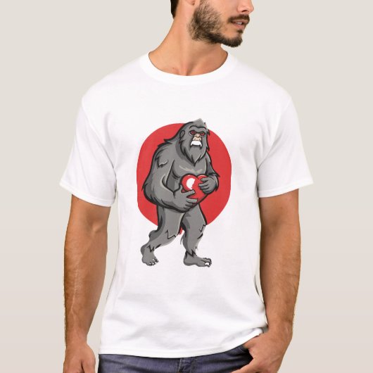 bigfoot hart valentijnsdag t-shirt (Voorkant)
