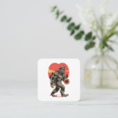 Bigfoot hart Valentijnsdag Vierkante Visitekaartje (Staand voorkant)
