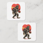 Bigfoot hart Valentijnsdag Vierkante Visitekaartje (Voorkant / Achterkant)
