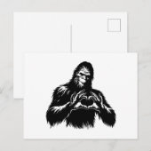 Bigfoot Heart Hands Feestdagenkaart (Voorkant / Achterkant)