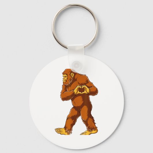 Bigfoot Heart Hands Funny Sasquatch Lover Valentin Sleutelhanger (Voorkant)