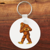 Bigfoot Heart Hands Funny Sasquatch Lover Valentin Sleutelhanger (Voorkant)