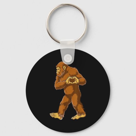 Bigfoot Heart Hands Funny Sasquatch Lover Valentin Sleutelhanger (Voorkant)